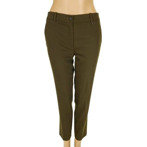 Jil Sander Women Size 34 US Small Cropped Trouser Pant In Green - Picture 1 of 7
